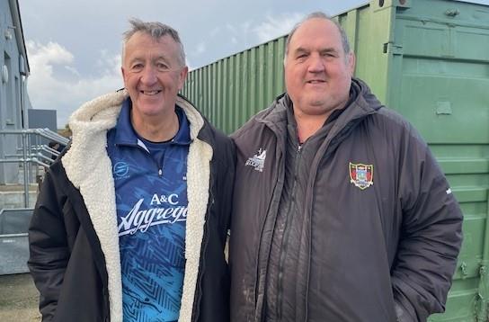 Old rivals - Richard Stag Jones (Narberth) and Jack Dudley (St Davids) both still heavily involved